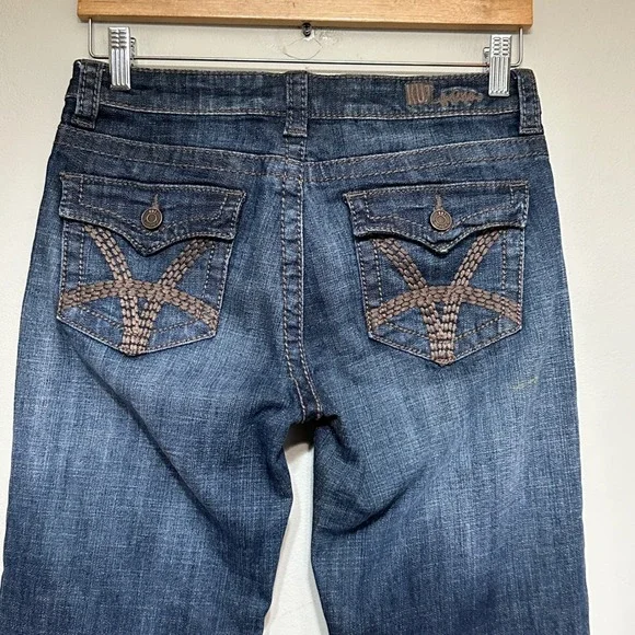 Kut From the Kloth Bootcut Jeans Womens 4 Dark Wash Mid Rise Embroidered Stretch - Picture 5 of 14